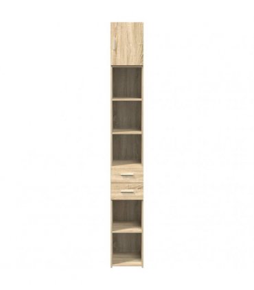vidaXL Slim Storage Cabinet Sonoma Oak 30x42,5x225 cm Engineered Wood