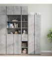 vidaXL Slim Storage Cabinet Concrete Grey 30x42.5x225 cm