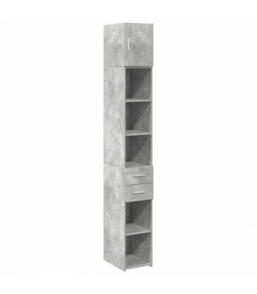 vidaXL Slim Storage Cabinet Concrete Grey 30x42.5x225 cm