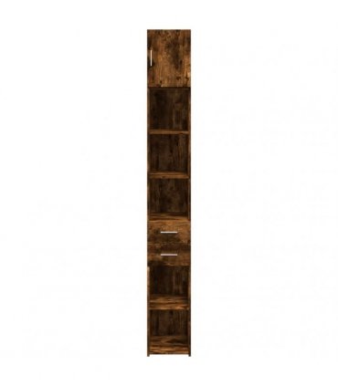 vidaXL Slim Storage Cabinet Smoked Oak 30x42,5x225 cm Engineered Wood