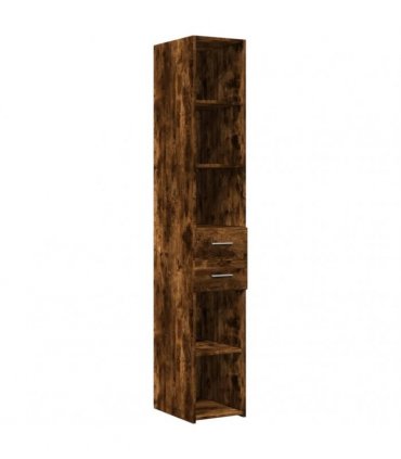 vidaXL Slim Storage Cabinet Smoked Oak 30x42,5x225 cm Engineered Wood