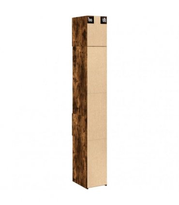vidaXL Slim Storage Cabinet Smoked Oak 30x42,5x225 cm Engineered Wood