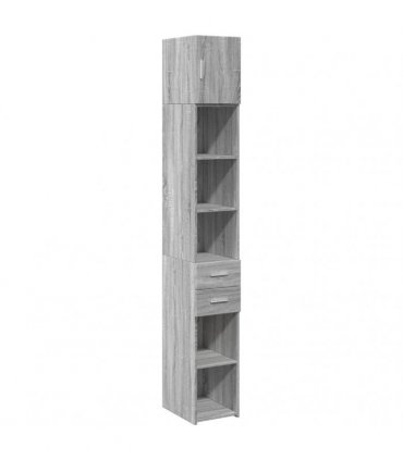 vidaXL Slim Storage Cabinet Grey Sonoma 30x42,5x225 cm Engineered Wood