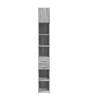 vidaXL Slim Storage Cabinet Grey Sonoma 30x42,5x225 cm Engineered Wood