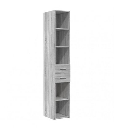 vidaXL Slim Storage Cabinet Grey Sonoma 30x42,5x225 cm Engineered Wood