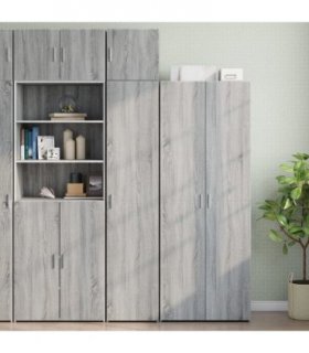 vidaXL Slim Storage Cabinet Grey Sonoma 40x42,5x225 cm Engineered Wood
