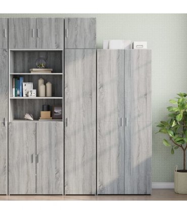 vidaXL Slim Storage Cabinet Grey Sonoma 40x42,5x225 cm Engineered Wood