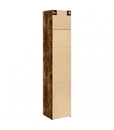 vidaXL Slim Storage Cabinet Smoked Oak 45x42,5x225 cm Engineered Wood