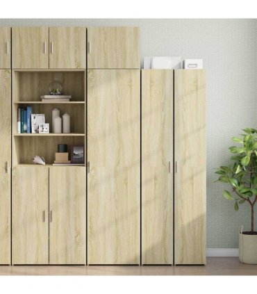 vidaXL Slim Storage Cabinet Sonoma Oak 50x42,5x225 cm Engineered Wood