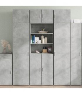 vidaXL Storage Cabinet Concrete Grey 70x42,5x225 cm Engineered Wood