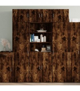 vidaXL Storage Cabinet Smoked Oak 70x42,5x225 cm Engineered Wood