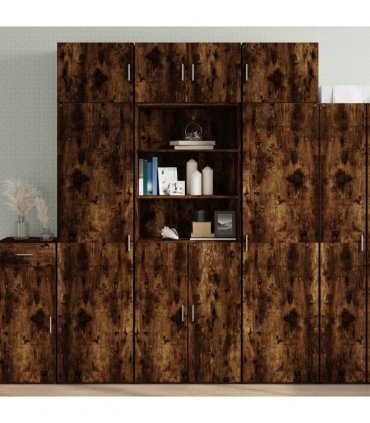 vidaXL Storage Cabinet Smoked Oak 70x42,5x225 cm Engineered Wood