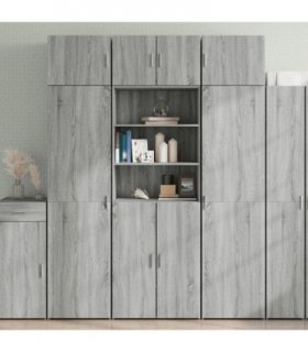 vidaXL Storage Cabinet Grey Sonoma 70x42,5x225 cm Engineered Wood