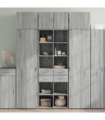 vidaXL Storage Cabinet Grey Sonoma 70x42,5x225 cm Engineered Wood
