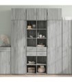 vidaXL Storage Cabinet Grey Sonoma 70x42,5x225 cm Engineered Wood