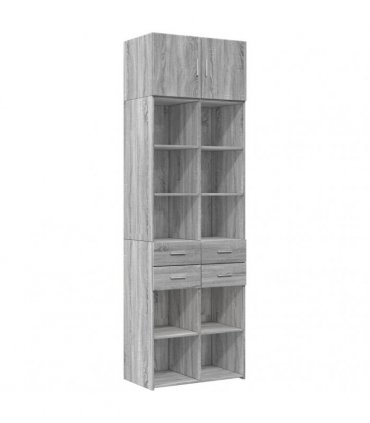 vidaXL Storage Cabinet Grey Sonoma 70x42,5x225 cm Engineered Wood