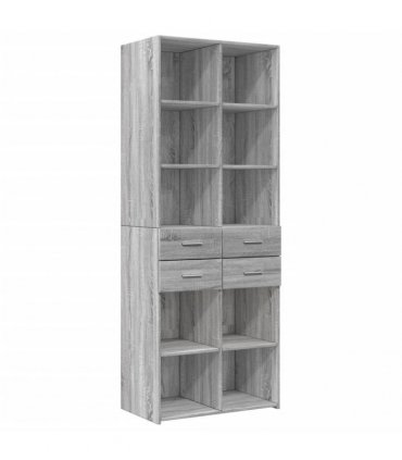 vidaXL Storage Cabinet Grey Sonoma 70x42,5x225 cm Engineered Wood