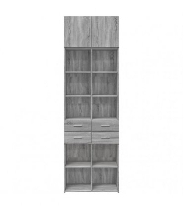 vidaXL Storage Cabinet Grey Sonoma 70x42,5x225 cm Engineered Wood