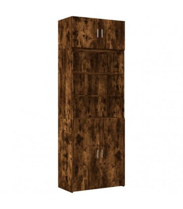 vidaXL Storage Cabinet Smoked Oak 80x42,5x225 cm Engineered Wood