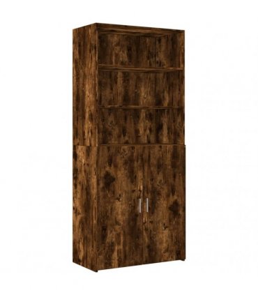 vidaXL Storage Cabinet Smoked Oak 80x42,5x225 cm Engineered Wood