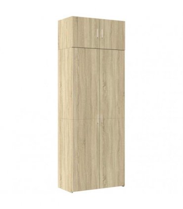 vidaXL Storage Cabinet Sonoma Oak 80x42,5x225 cm Engineered Wood