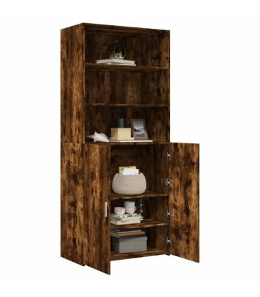 vidaXL Highboard Smoked Oak 80x42,5x185 cm Engineered Wood