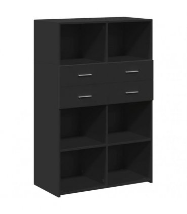 vidaXL Highboard Black 80x42,5x124 cm Engineered Wood