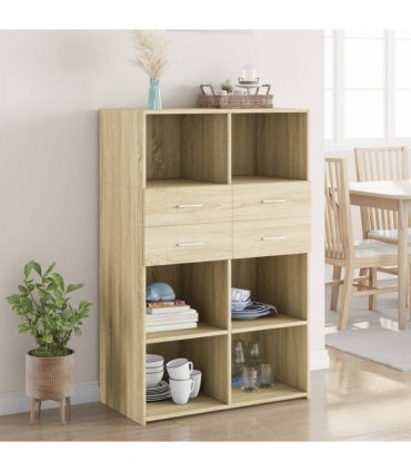 vidaXL Highboard Sonoma Oak 80x42,5x124 cm Engineered Wood