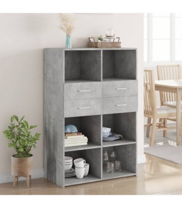 vidaXL Highboard Concrete Grey 80x42,5x124 cm Engineered Wood