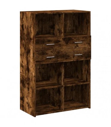 vidaXL Highboard Smoked Oak 80x42,5x124 cm Engineered Wood
