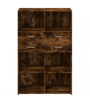 vidaXL Highboard Smoked Oak 80x42,5x124 cm Engineered Wood