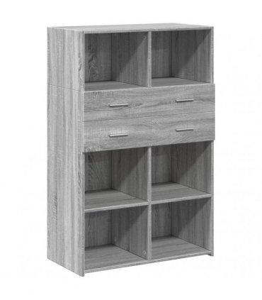 vidaXL Highboard Grey Sonoma 80x42,5x124 cm Engineered Wood