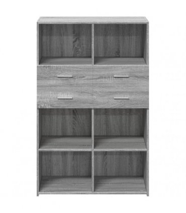 vidaXL Highboard Grey Sonoma 80x42,5x124 cm Engineered Wood