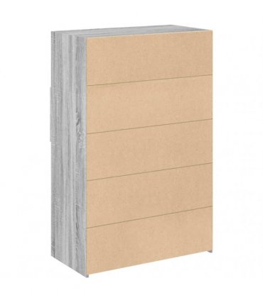 vidaXL Highboard Grey Sonoma 80x42,5x124 cm Engineered Wood