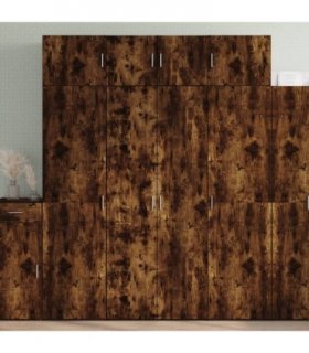 vidaXL Highboard Smoked Oak 80x42,5x185 cm Engineered Wood