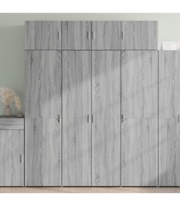 vidaXL Highboard Grey Sonoma 80x42,5x185 cm Engineered Wood