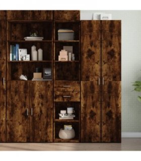 vidaXL Highboard Smoked Oak 40x42,5x185 cm Engineered Wood