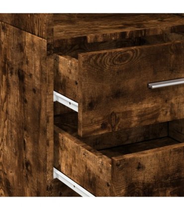 vidaXL Highboard Smoked Oak 40x42,5x185 cm Engineered Wood