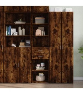 vidaXL Highboard Smoked Oak 45x42,5x185 cm Engineered Wood