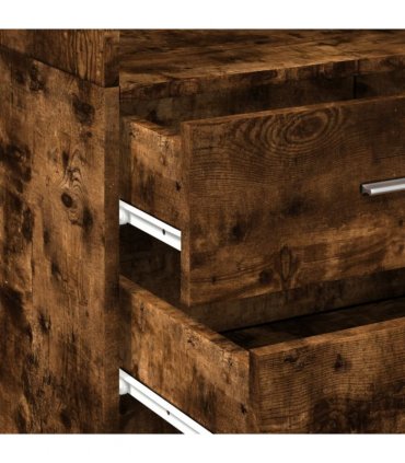 vidaXL Highboard Smoked Oak 45x42,5x185 cm Engineered Wood