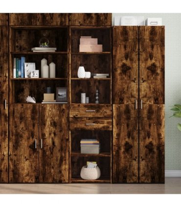 vidaXL Highboard Smoked Oak 50x42,5x185 cm Engineered Wood