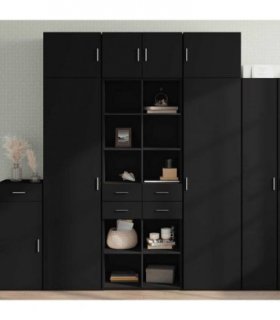 vidaXL Highboard Black 70x42,5x185 cm Engineered Wood