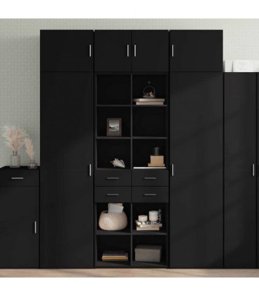 vidaXL Highboard Black 70x42,5x185 cm Engineered Wood