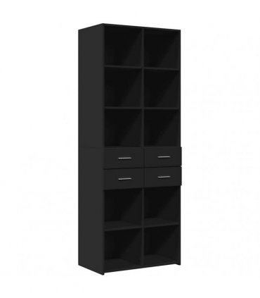 vidaXL Highboard Black 70x42,5x185 cm Engineered Wood