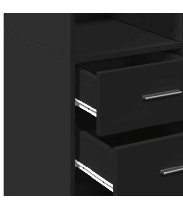 vidaXL Highboard Black 70x42,5x185 cm Engineered Wood