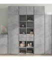 vidaXL Highboard Concrete Grey 70x42,5x185 cm Engineered Wood