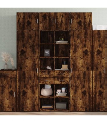 vidaXL Highboard Smoked Oak 70x42,5x185 cm Engineered Wood