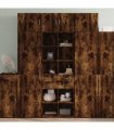 vidaXL Highboard Smoked Oak 70x42,5x185 cm Engineered Wood