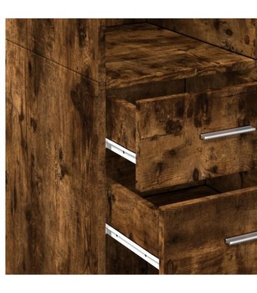 vidaXL Highboard Smoked Oak 70x42,5x185 cm Engineered Wood