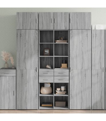 vidaXL Highboard Grey Sonoma 70x42,5x185 cm Engineered Wood